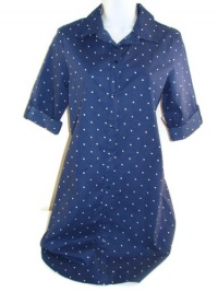 Nautica Sleepwear Women's Cotton Scatter Polka Dot Boyfriend Sleep Shirt