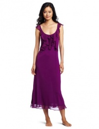 Oscar de la Renta Women's Cascading Ruffles Long Gown, Royal Purple, Medium