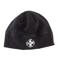 RLX's sporty signature accents the cuff of a cozy microfleece cap for stylish protection against dropping temperatures.