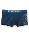 The embroidered detail at the leg adds flair to these comfortable trunks in breathable cotton with a bit of stretch.