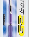 Pilot G2 Limited Retractable Gel Ink Roller Ball Pen, Fine Point, Purple Metallic Barrel, Black Ink (31529)