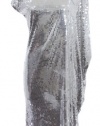 Michael Kors Pearl Heather Gray Asymmetric Sequin Dress Medium