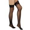 Sheer Lace Top Stockings With Back Seam