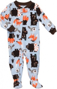 Carter's Boys Fleece Footed Blanket Sleeper Pajamas -Funny Forest Friends- 2T