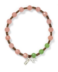 Designed to benefit Breastcancer.org, this Chan Luu bracelet features a mix of muted clay and jade stones. Tie it on as a show of support.