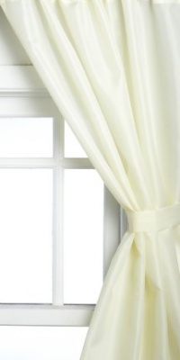 Carnation Home Fashions Fabric Bathroom Window Curtain, Ivory