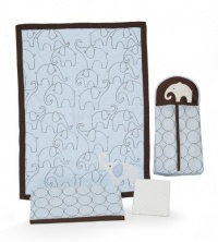 Carter's 4 Piece Crib Bedding Set, Blue Elephant