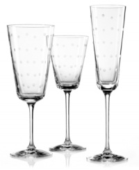 Savor Champagne with the Larabee Dot flute (shown right). Etched polka-dots on clear crystal lend elegance to any vintage.