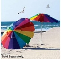 Rainbow 8' Beach Umbrella with Carry Bag, Umbrella UPF 50+ with Tilt - Fiberglass Ribs