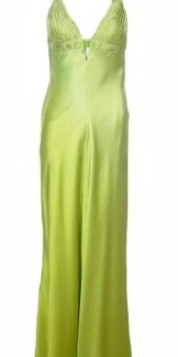 Aidan Mattox Niteline Green Ombre Charmeuse V-Front Gown