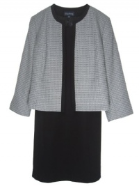 EVAN PICONE Women's Framed Tweed Jacket/Dress Suit-IVORY/BLACK-22W