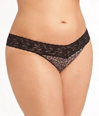 Signature Lace Original Rise Leopard Thong Plus Size