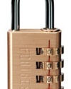 Master Lock 627D Brass Luggage Padlock, Set Your Own Combination, 1-3/16-Inch