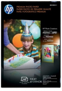 HP Q1989A Premium Glossy Photo Paper, 60 Sheets