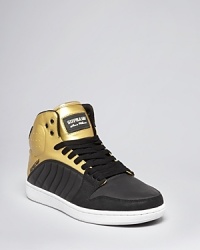 A high style design from Supra elevates your game with a powerful and flashy upper and a host of intricate accents and details like unique ribbing on the side and perforated patch on the outer ankle.