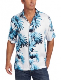 Cubavera Men's Big And Tall Short Sleeve Leaf Print Shirt