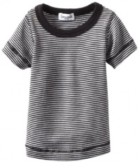 Splendid Littles Baby-boys Newborn Always Mini Stripe Crew Tee, Black, 6-12 Months