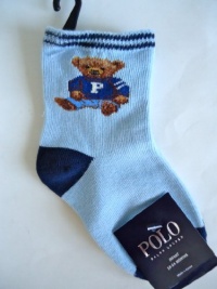 Ralph Lauren Polo Toddler Baby Boy Bear Ankle Socks 1 Pair, Size 18 - 24 Months