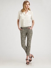 Printed pants are all over this season. This cropped, straight-leg design is not only on trend, but it flatters the body flawlessly, thanks to a hint of stretch.Button closureZip flyAllover printSolid pocketsInseam, about 28Rise, about 1974% cotton/24% polyamide/2% elastaneDry cleanImported Model shown is 5'10½ (179cm) wearing US size 4. 