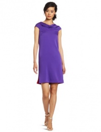 Catherine Malandrino Women's Reversible Cap Sleeve Dress, Purple, 10