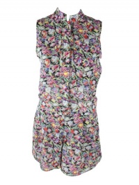 10 Crosby Derek Lam Womens Multi Floral Sleeveless Shorts Romper 4