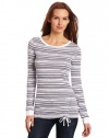 Three Dots Women's British Tee With Front Shirring Detail