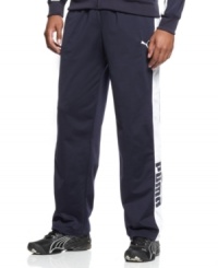 Stay in tune with active comfort and style in these tricot track pants from Puma.