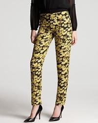 Make a statement in ERIN Erin Fetherston's floral printed skinny trousers, eye-catching in bright yellow daisies.