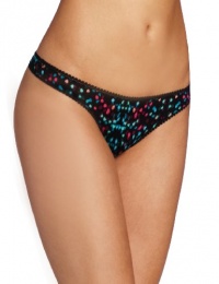 OnGossamer Women's Printed Mesh Hip Thong Panty, City Lights, S/M