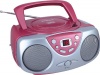 Sylvania SRCD243 Portable CD Player with AM/FM Radio, Boombox (Pink)