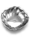 The perfect size for serving small hors d'oeuvres like olives or dips and sauces, this versatile bowl complements the rest of the Eddy collection from Wilton Armetale. Named for a circular current that runs contrary to a main current, this lovely design illustrates the natural phenomenon with beauty and charm. (Clearance)