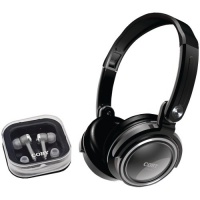 Coby  CV215BLK Deep Bass Stereo Headphones and Earphones (Black)