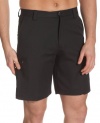 IZOD Men's Big-Tall Flat Front Basic Cargo Short, Black, 46W