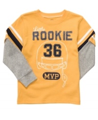 He'll be your little MVP when sporting this comfy layered tee from Carter's.