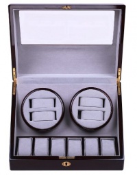 TOP QUALITY QUAD WATCH WINDER 4+6 STORAGE BOX CASE