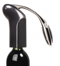 Metrokane Vertical Rabbit Lever Style Corkscrew with Foil Cutter, Velvet Black