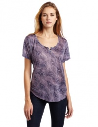 Ella moss Women's Printed V-Neck Top, Periwinkle, X-Small