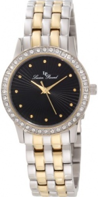 Lucien Piccard Women's 11696-SG-11 Monte Velan Black Textured Dial Two Tone Stainless Steel Watch