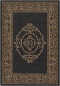 Couristan 1078/3115 Recife Antique Medallion/Black-Cocoa 2-Feet 3-Inch by 7-Feet 10-Inch Runner Rug