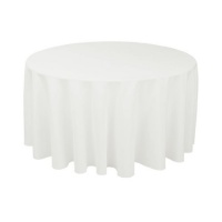 120 in. Round Polyester Tablecloth White