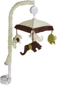 Carter's Green Elephant Musical Mobile, Green/Choc