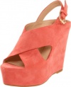 Dolce Vita Women's Julie Wedge Sandal,Melon Suede,7.5 M US