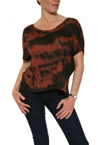 Women's Generation Love Aila Cropped Dolman Tie Dye T-Shirt Black Size XS/S