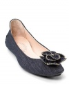 Elie Tahari DAHLIA DRIVING Flat Shoes Indigo Denim US 6 / Eur 36