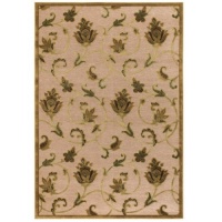 Couristan 1227/0130 PAVE Petal Vine 35-Inch by 90-Inch Chenille Area Rug, Ivory/Antique Gold