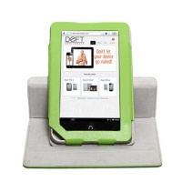 Deft Dante 360: Rotating Green Nook Tablet Case / Nook Color Case (One-Piece Folio Nook Tablet Cover Multi-angle Vertical and Horizontal Stand)