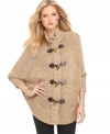 Get wrapped up in winter style with this chic petite cape cardigan from MICHAEL Michael Kors. Toggle closures add a classic look to this versatile piece.