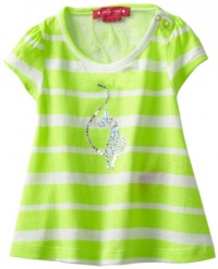 Baby Phat - Kids Baby-Girls Infant Lace Back Stripe Tee, Acid Lime, 24