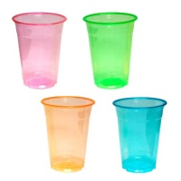 Northwest Enterprises Soft Plastic 16-Ounce Party Cups and Tumblers, Assorted Neon, 40-Count