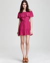 Ruffled accents imbue this richly pigmented DV Dolce Vita dress with feminine charm.